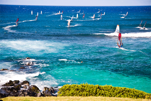 Windsurfers at Ho'Okipa