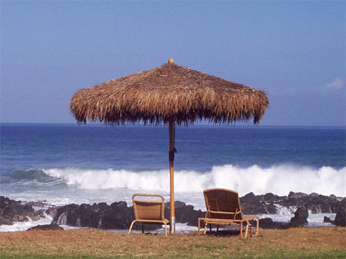 Beach Chairs And Umbrella