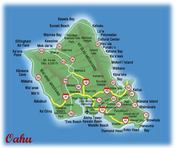 Map Of Oahu